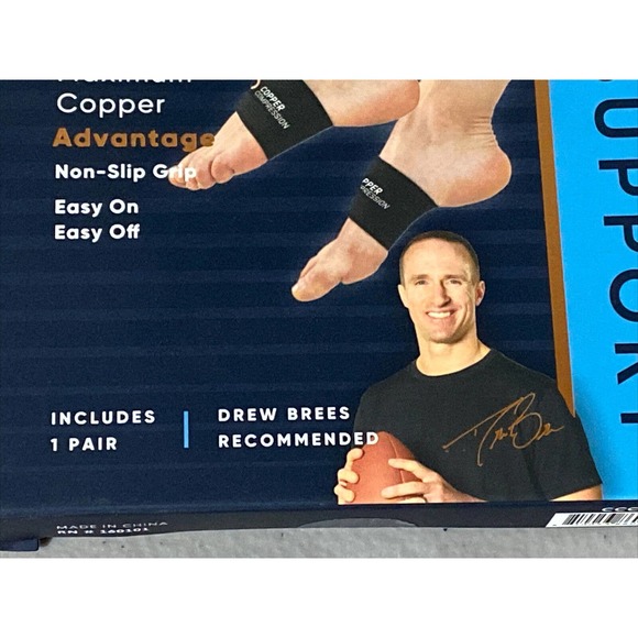 Copper Compression Arch Supports Plantar Fasciitis Flat Feet Fallen Arches NEW - Picture 6 of 6